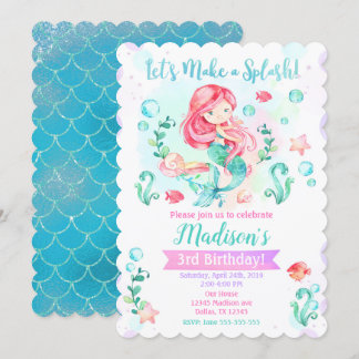Mermaid Birthday Invitation / Under Sea Party Einladung