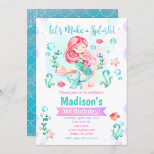 Mermaid Birthday Invitation / Under Sea Party Einladung