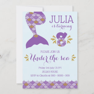 Mermaid Birthday Mermaid Nummer 8 Einladung