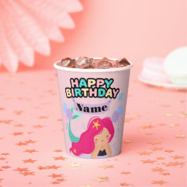 Mermaid Birthday Paper Plate Design - Unterwasser Pappbecher