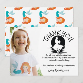 Mermaid Birthday Party Danke Einladung