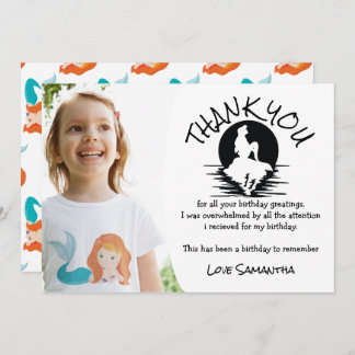 Mermaid Birthday Party Danke Einladung