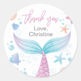 Mermaid Birthday Party Danke für Stickers