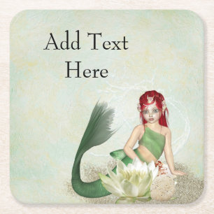 Mermaid Birthday Party Disposable Paper Untersetze Rechteckiger Pappuntersetzer