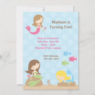 Mermaid Birthday Party Einladung