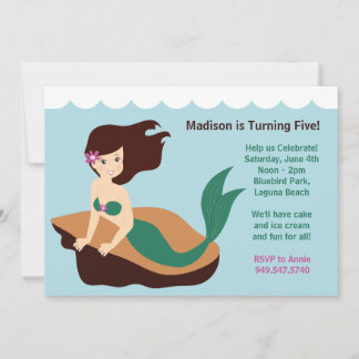 Mermaid Birthday Party Einladung