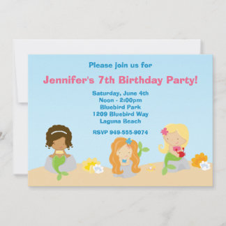 Mermaid Birthday Party Einladung