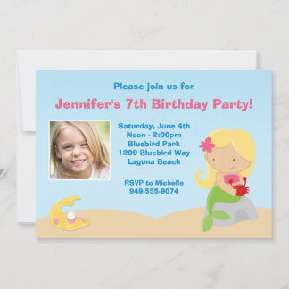 Mermaid Birthday Party Einladung