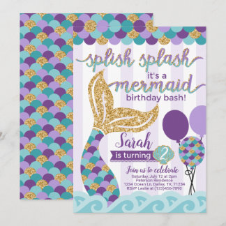 Mermaid Birthday Party Einladung