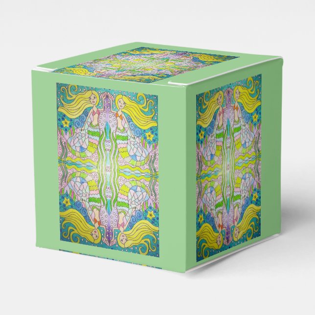 Mermaid Birthday Party Fevor Box Geschenkschachtel (Vorderseite)