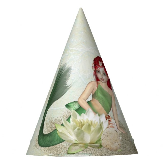 Mermaid Birthday Party Girl Hat Partyhütchen (Vorderseite)