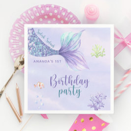 Mermaid Birthday Party im Rahmen der Meerjungfrau Serviette