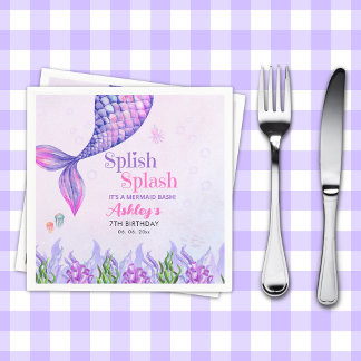Mermaid Birthday Party Napkins for Girls Serviette
