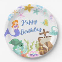 Mermaid Birthday Party Paper Plate