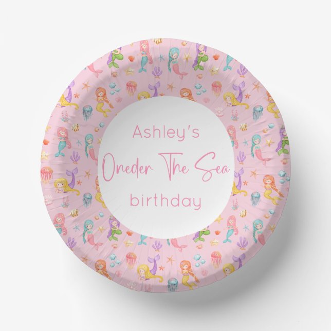 Mermaid Birthday Party Pappteller (Vorderseite)