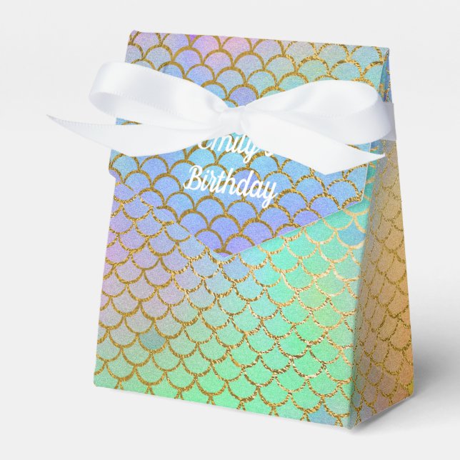 Mermaid Birthday Party Personalisiert Bright Paste Geschenkschachtel (Vorderseite)