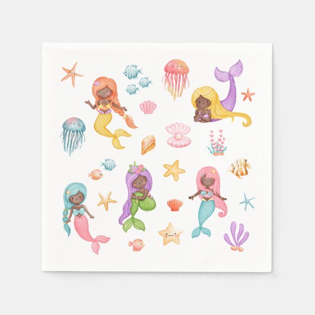 Mermaid Birthday Party Serviette (Vorderseite)