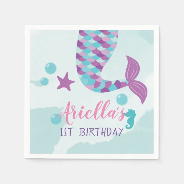 Mermaid Birthday Party Serviette (Vorderseite)