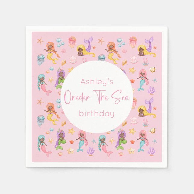 Mermaid Birthday Party Serviette (Vorderseite)