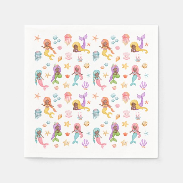 Mermaid Birthday Party Serviette (Vorderseite)