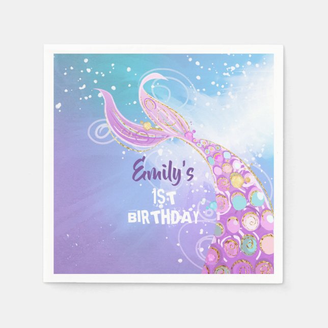 Mermaid Birthday Party Serviette (Vorderseite)