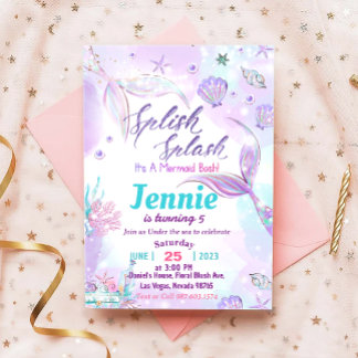 Mermaid Birthday Party under Sea Party Einladung