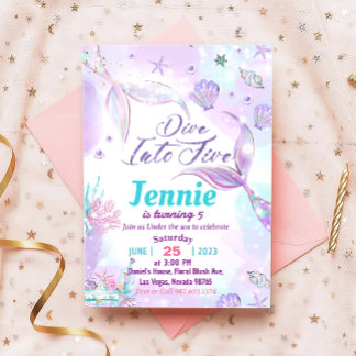 Mermaid Birthday Party under Sea Party Einladung