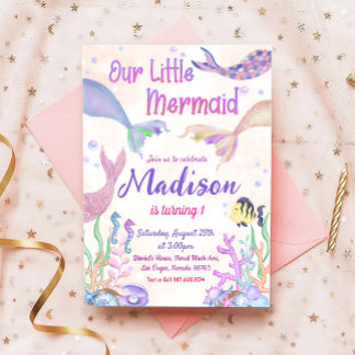 Mermaid Birthday Party under Sea Party Einladung