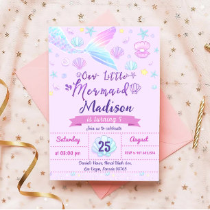 Mermaid Birthday Party under Sea Party Einladung