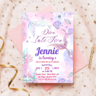 Mermaid Birthday Party under Sea Party Einladung