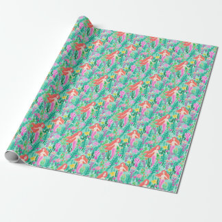 Mermaid Birthday Pool Beach Party Wrapping Paper Geschenkpapier