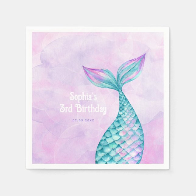 Mermaid Birthday Serviette (Vorderseite)