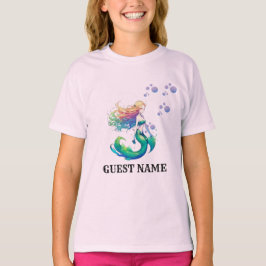 Mermaid Birthday theme add Guest Name T-Shirt