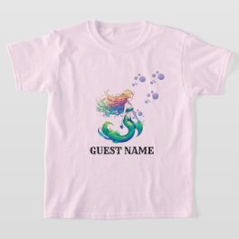 Mermaid Birthday theme add Guest Name T-Shirt