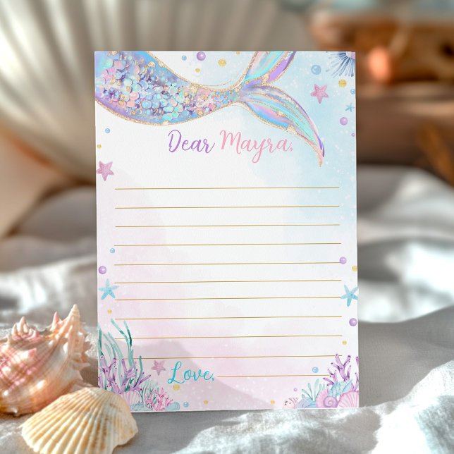 Mermaid Birthday Time Kapsel Message Card Dankeskarte (Von Creator hochgeladen)