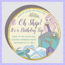 Mermaid Birthday Trip Cruise Stateroom Door Marker