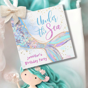 Mermaid Birthday Under Sea Blue Geschenkanhänger