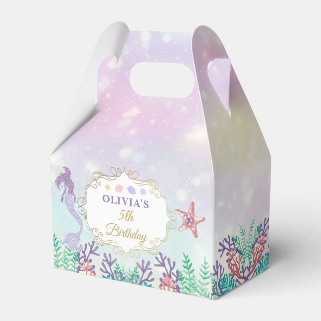 Mermaid Birthday Under Sea Party Vielen Dank Geschenkschachtel (Vorderseite)