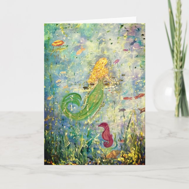 Mermaid Blank Greycard Karte (Vorderseite)