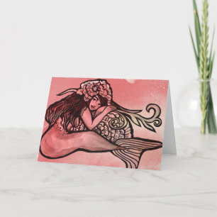 Mermaid Blush Art Mermaids Wasserfarbe Karte