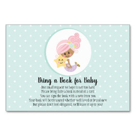 Mermaid Book Request Card Kinderdusche Light Skin Tischnummer