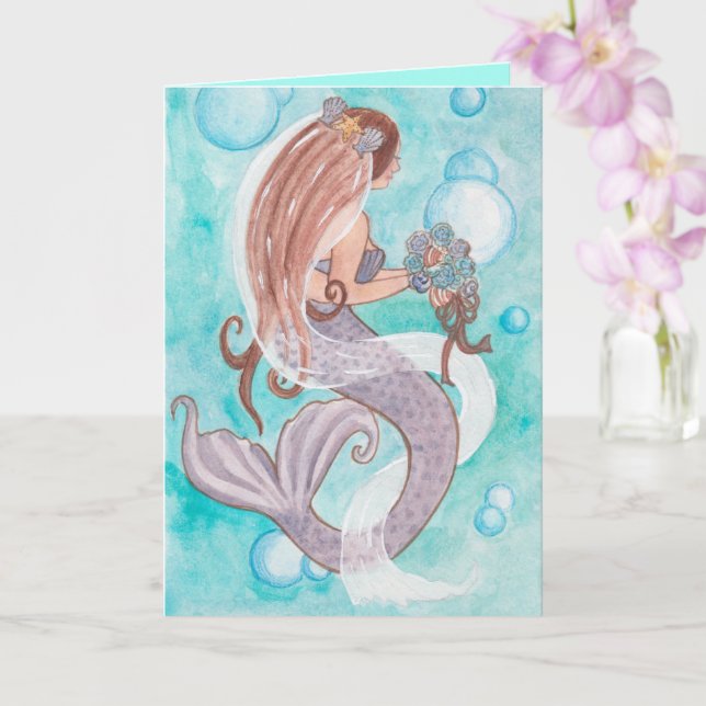 Mermaid Brautparty Card Karte (Orchidee)