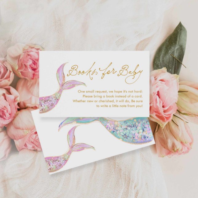 Mermaid Buchanfragekarte Begleitkarte (Mermaid Beach Baby shower Books for Baby Card)