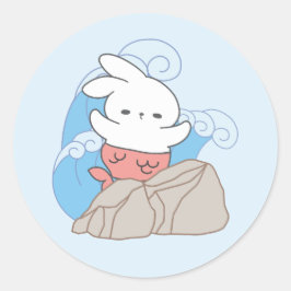 Mermaid Bunny Adventures Ein Abstecher in den Somm Runder Aufkleber