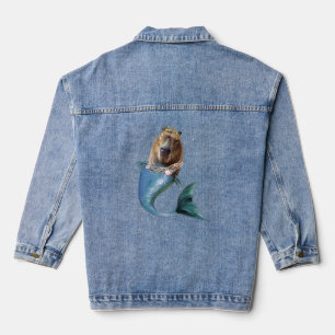 Mermaid Capybara Mercapybara Niedlich Meme Jeansjacke