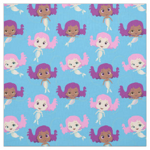 Mermaid Cartoon Pattern auf Blue Stoff