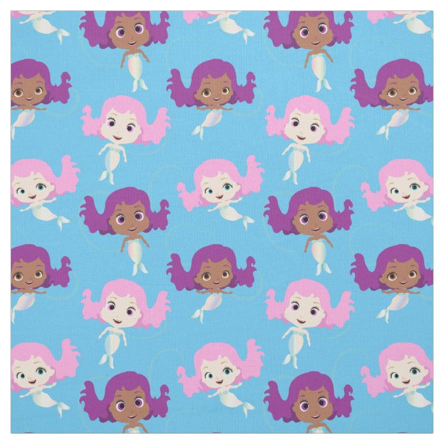Mermaid Cartoon Pattern auf Blue Stoff (Muster)