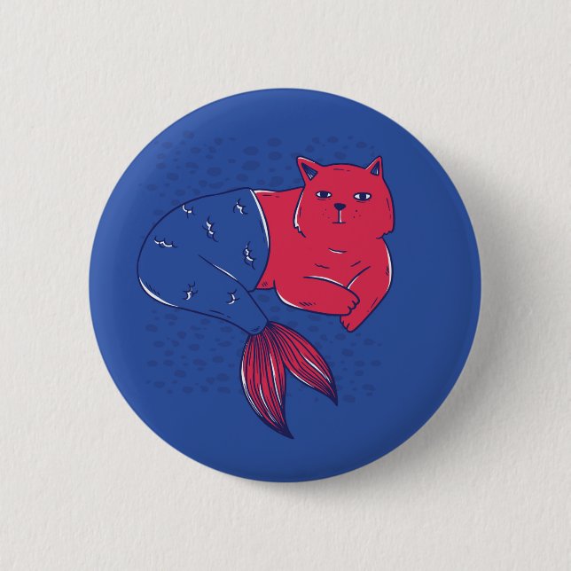 Mermaid Cat Button (Vorderseite)