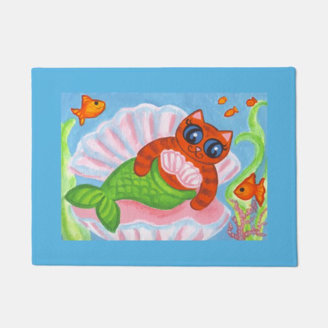 Mermaid Cat Doormat Rug  Fußmatte (Vorderseite)
