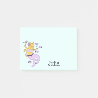 Mermaid Cat Personalisiert Post-it Klebezettel